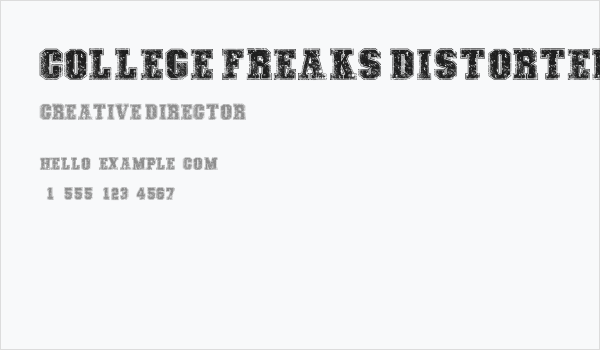 COLLEGE FREAKS DISTORTED DEMO Business Card