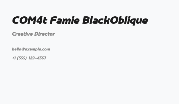 COM4t Famie BlackOblique Business Card