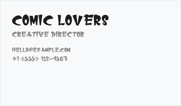 COMIC LOVERS Business Card