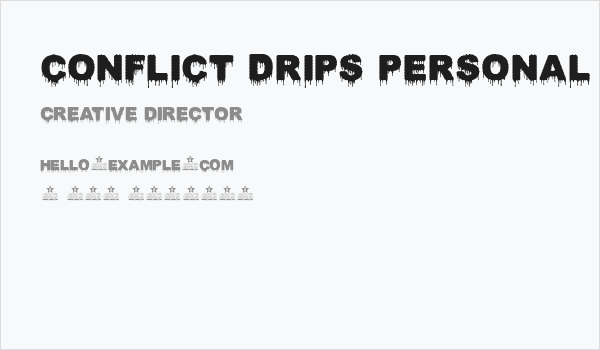 CONFLICT DRIPS PERSONAL USE Bold Business Card