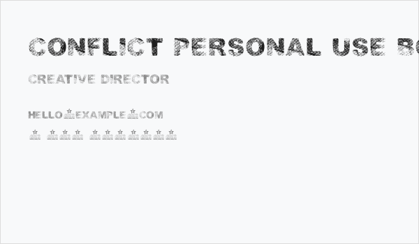 CONFLICT PERSONAL USE Bold Business Card