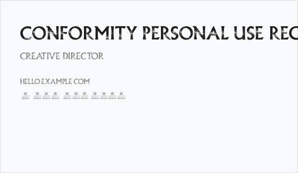 CONFORMITY PERSONAL USE Regular Business Card