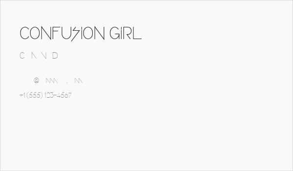CONFUSION GIRL Business Card