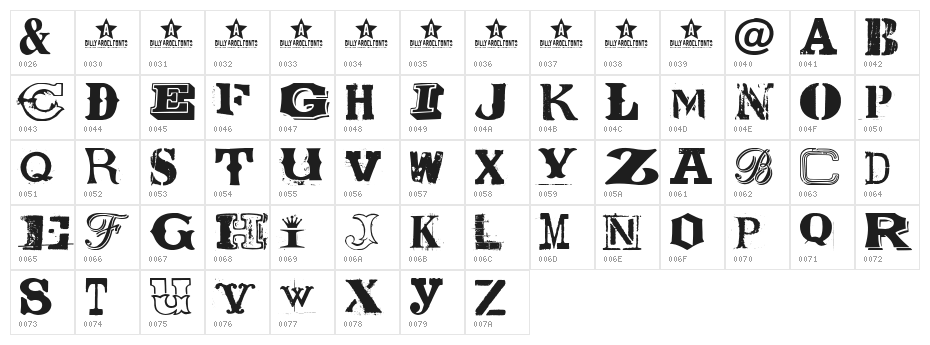 COOLECTOR Character Map