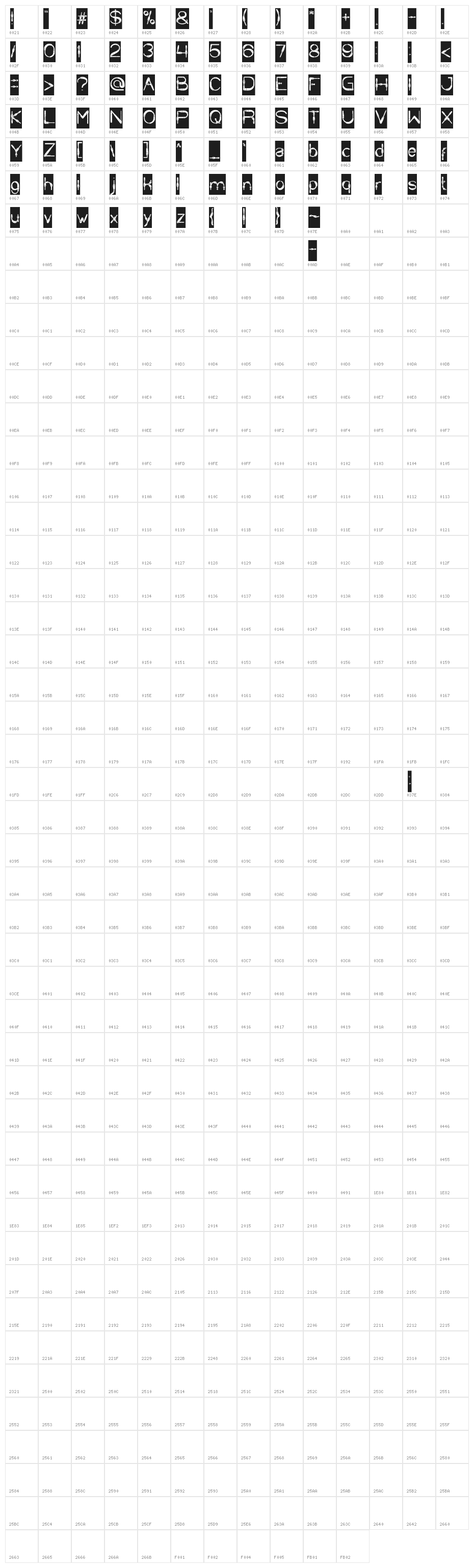 COPPER-Inverse Character Map