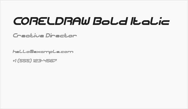 CORELDRAW Bold Italic Business Card