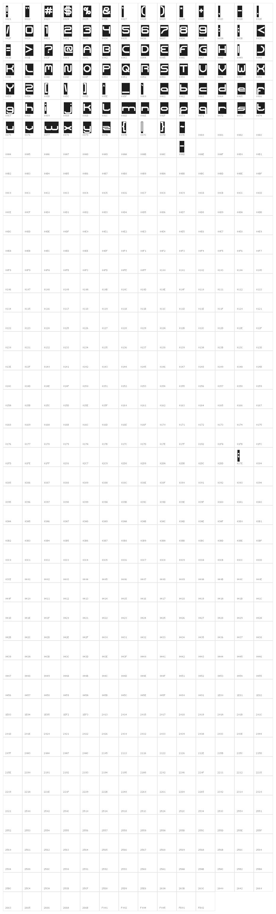 CORELDRAW-Inverse Character Map