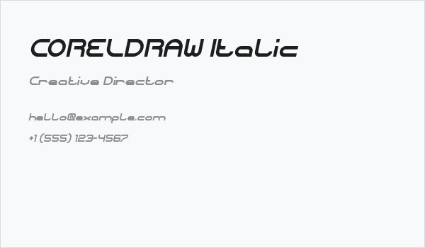CORELDRAW Italic Business Card