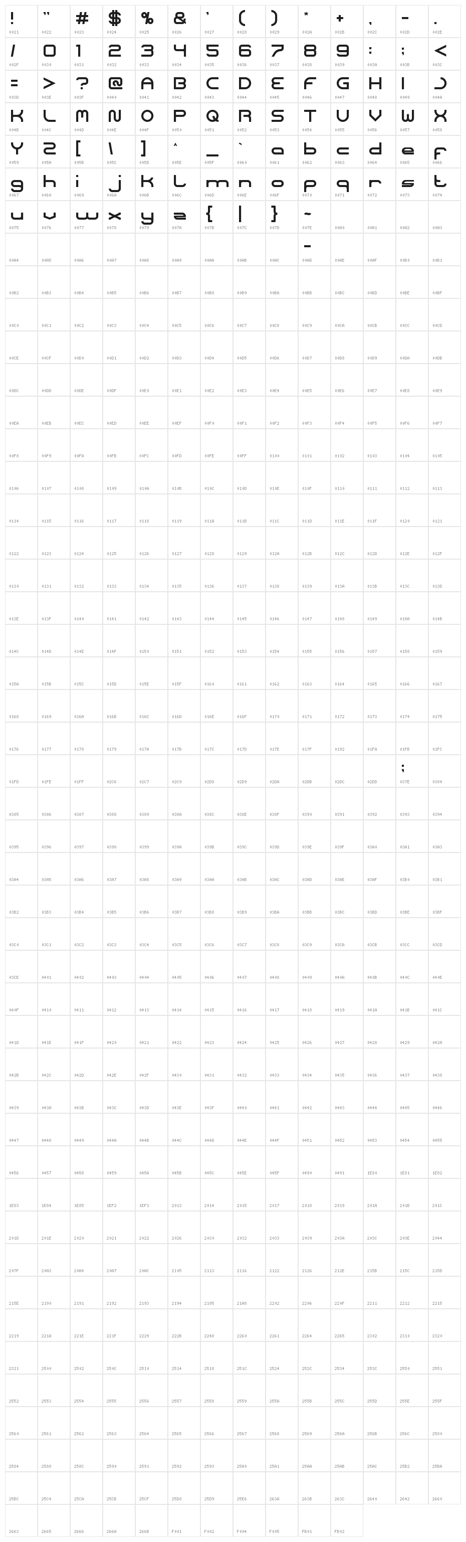 CORELDRAW-Light Character Map