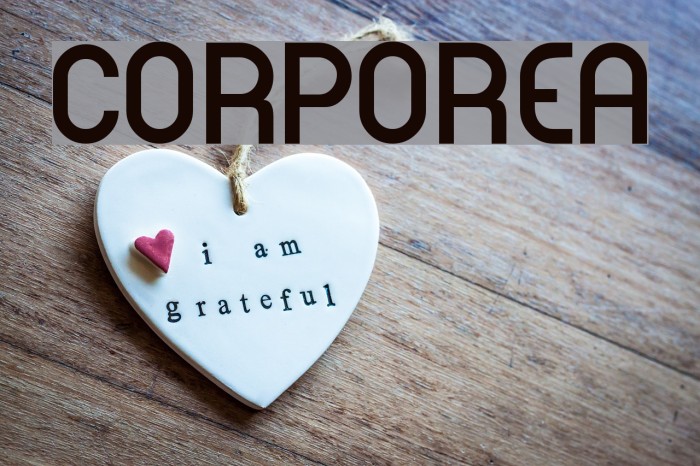 CORPOREA Font examples