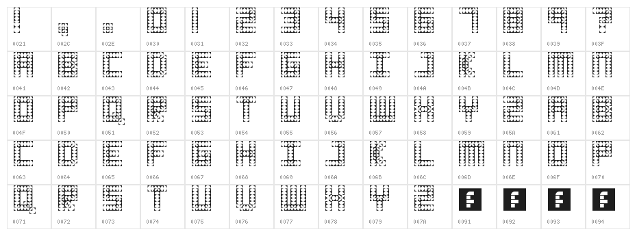 COSMO Regular Character Map