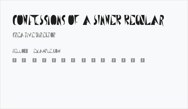 CoNfEsSiOnS oF a sInNeR Regular Business Card
