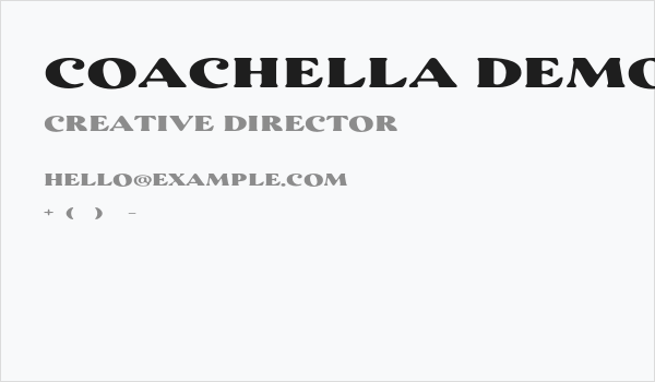 Coachella DEMO Business Card