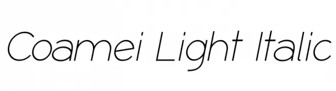 Coamei Light Italic  Скачать бесплатные шрифты