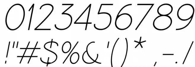 Coamei Light Italic Font OTHER CHARS