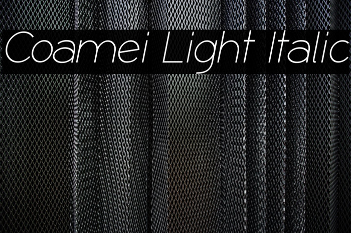 Coamei Light Italic Example 3