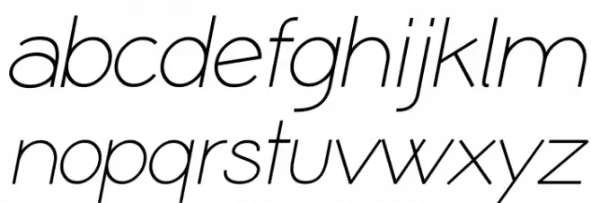 Coamei Light Italic Caratteri MINUSCOLO