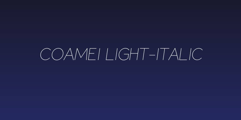 Coamei Light-Italic Social Header