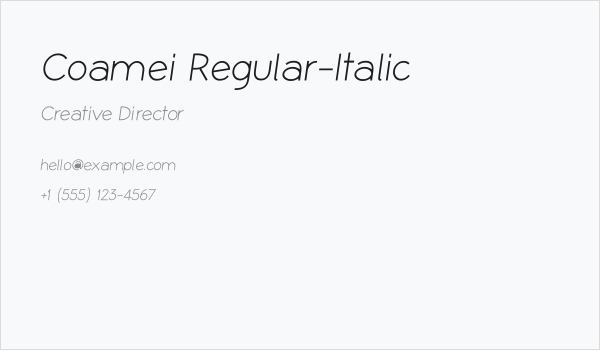 Coamei Regular-Italic Business Card