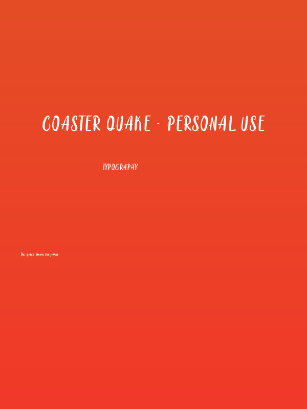 Coaster Quake - Personal Use Poster