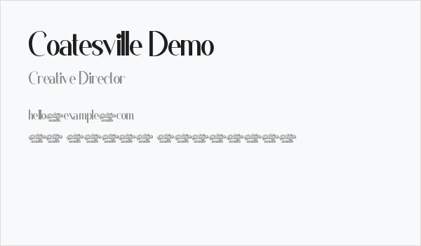 Coatesville Demo Business Card