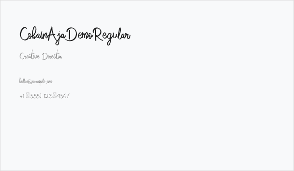 CobainAjaDemoRegular Business Card