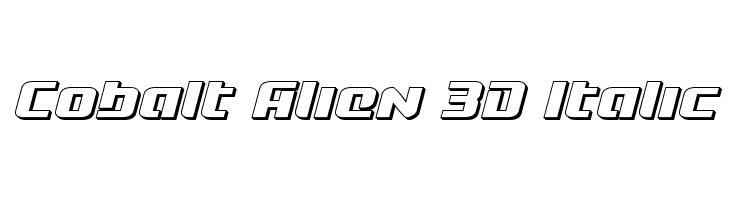 Cobalt Alien 3D Italic  नि: शुल्क फ़ॉन्ट्स डाउनलोड