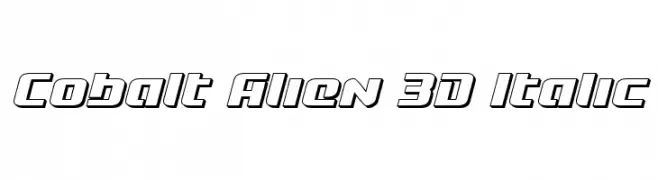 Cobalt Alien 3D Italic  नि: शुल्क फ़ॉन्ट्स डाउनलोड