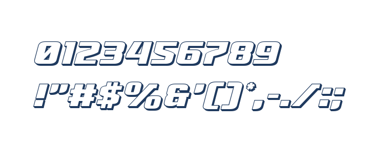 Cobalt Alien 3D Italic Other Characters