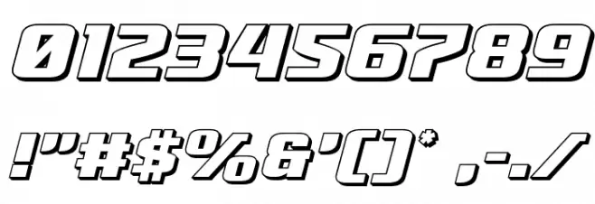 Cobalt Alien 3D Italic Font OTHER CHARS