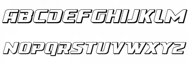 Cobalt Alien 3D Italic 字体 大写