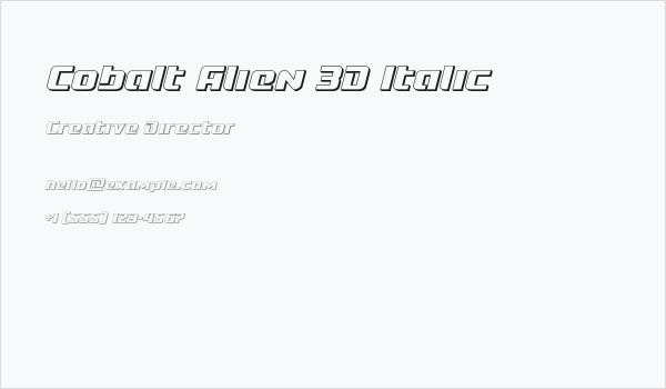 Cobalt Alien 3D Italic Business Card