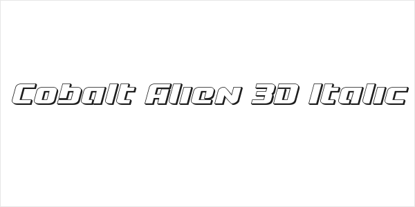 Cobalt Alien 3D Italic Logo