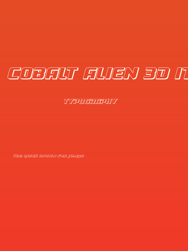 Cobalt Alien 3D Italic Poster
