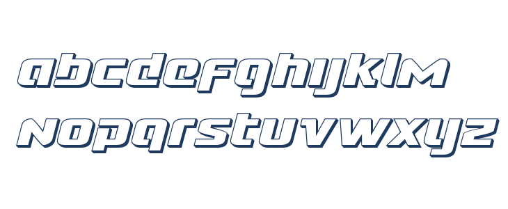 Cobalt Alien 3D Italic Lowercase