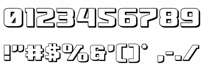 Cobalt Alien 3D Font OTHER CHARS