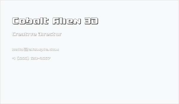 Cobalt Alien 3D Business Card