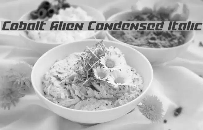 Cobalt Alien Condensed Italic Font examples
