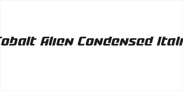 Cobalt Alien Condensed Italic Logo