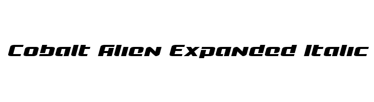 Cobalt Alien Expanded Italic Font