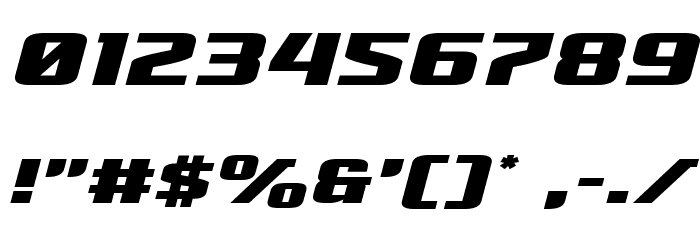 Cobalt Alien Expanded Italic Font OTHER CHARS