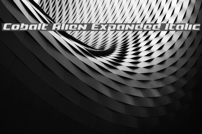 Cobalt Alien Expanded Italic Font examples
