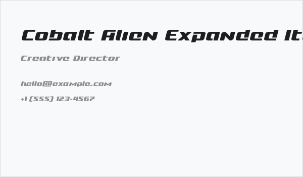 Cobalt Alien Expanded Italic Business Card