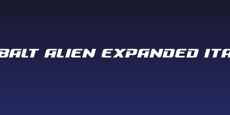 Cobalt Alien Expanded Italic Social Header