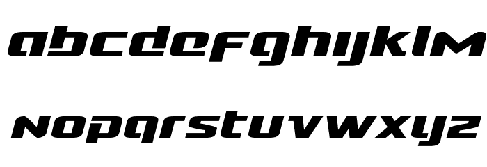 Cobalt Alien Expanded Italic Font LOWERCASE