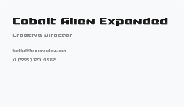 Cobalt Alien Expanded Business Card