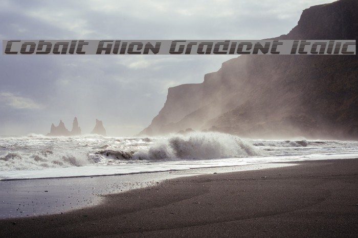 Cobalt Alien Gradient Italic Font examples