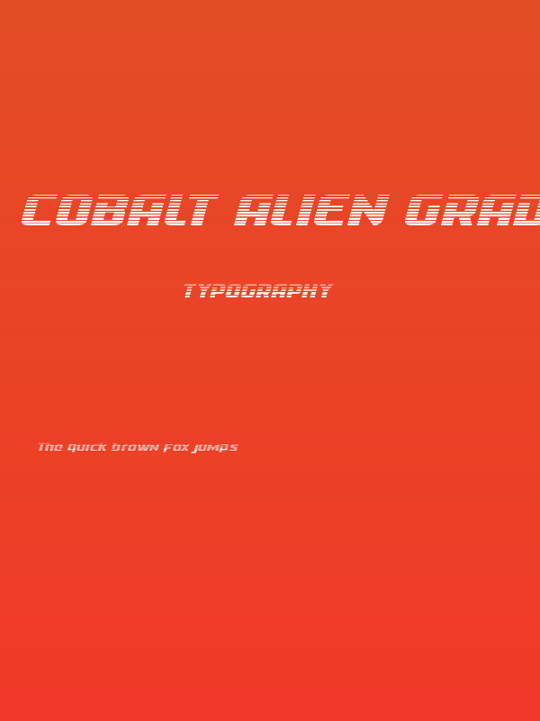 Cobalt Alien Gradient Italic Poster