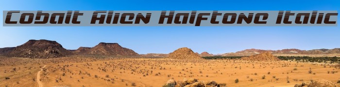 Cobalt Alien Halftone Italic Font examples