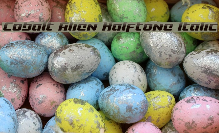 Cobalt Alien Halftone Italic Font examples